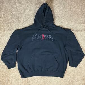 Carlos Santana Solid Black Abraxas Angel Hoodie Men’s Sz 2XL Preowned